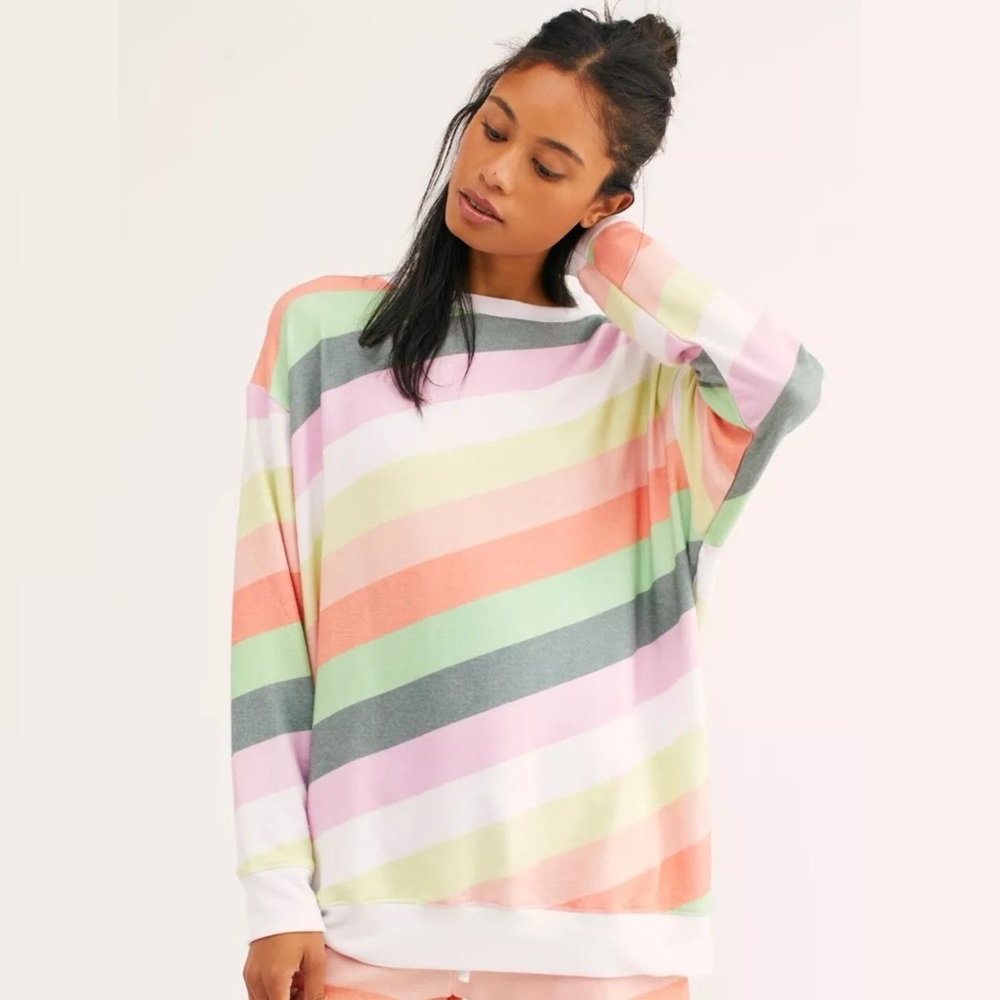Wildfox Sorbet Stripe Oversized Top Size S